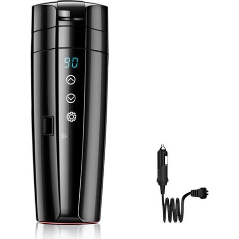 12V/24V Auto-Thermobecher, 400ml Edelstahl-Reise-Thermobecher, elektrischer Wasserkocher mit intelligenter Temperaturregelung