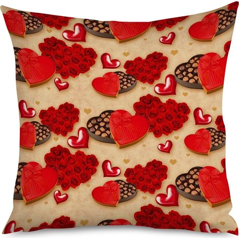 Housse de Coussin décoratif cœurs bohèmes, motifs variés (1/5)