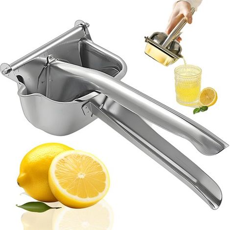 Presse-fruits manuelle - Presse-agrumes manuelle - Presse-agrumes manuelle en acier inoxydable - Presse-citron manuelle en acier inoxydable - Presse-oranges et autres fruits - Presse-fruits et légumes (1/5)
