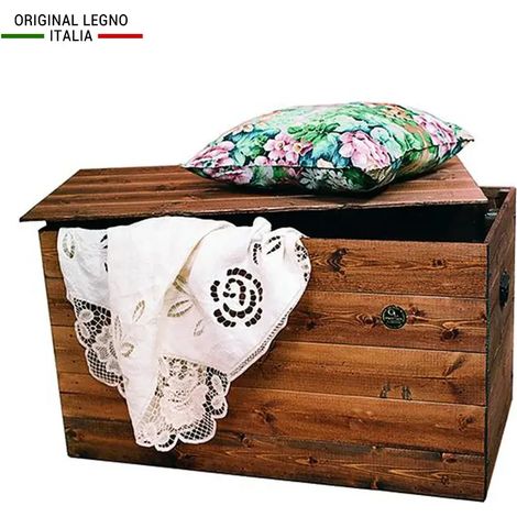 Cassapanca in legno Contenitore Baule Panca MADE IN ITALY Mod. Carlotta L60 x P45 x 45H (1/2)
