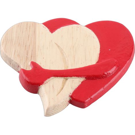 Wooden Heart Decorative Ornament Heart Shaped Craft Pendant Gift For Mother's Day Valentine's Day (1/5)