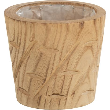 Cache-pot en bois naturel 15 cm