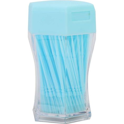 Cure-dents en plastique et distributeur de cure-dents (bleu) (1/2)