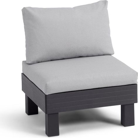Seduta Modulare Elements con Schienale e Cuscino Keter 65x74x73 cm Effetto Legno Grafite (1/5)