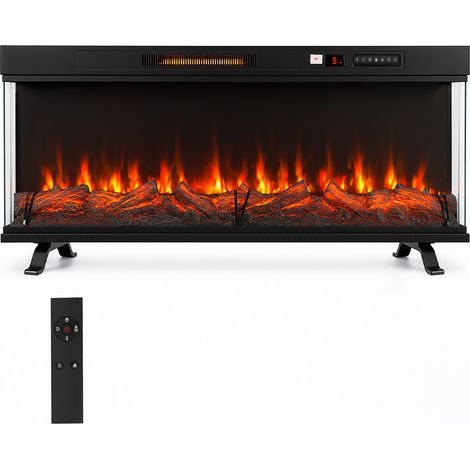 TolleTour Chimenea eléctrica de 50 pulgadas, panorámica, 1800 W, 5 brillos y 5 velocidades de llama (1/5)