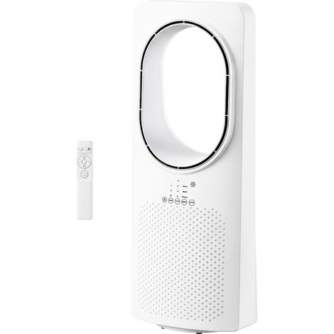 Ventilateur tour sans pales télécommande oscillation 45° 3 vitesses 3 modes minuterie 15h blanc