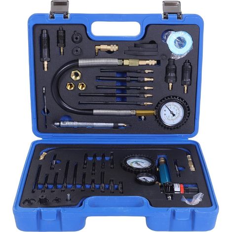 Compression and Leak Test Kit, Double Gauge Engine Cylinder Pressure Tester with Fuel Leak Detector for HDI TDCI PD Saloon Engines (1/5)
