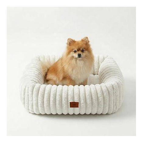 Panier Chien Blanc, S 50x48x15 cm Rectangulaire, Antidérapant (1/5)