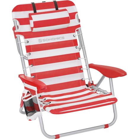 Songmics – Chaise de camping pliante avec dossier réglable – Hauteur de dossier 65 cm – Poids léger 3,1 kg – Capacité 150 kg – Tissu Oxford résistant