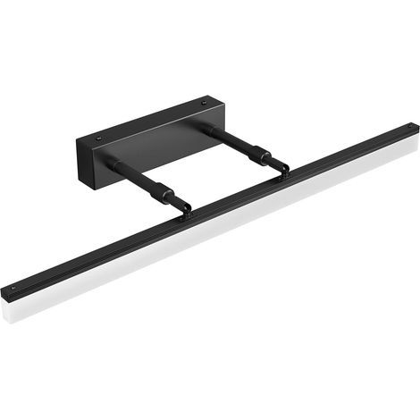 Lampe Miroir LED 60CM, Applique Salle de Bain 910LM 14W 3000K, Lampe Miroir pour Salle de Bain IP44 Applique LED Lampe Salle de Bain Moderne Avec Tête de Lumière Réglable (Noir 60cm) [Classe énergétiq (1/4)