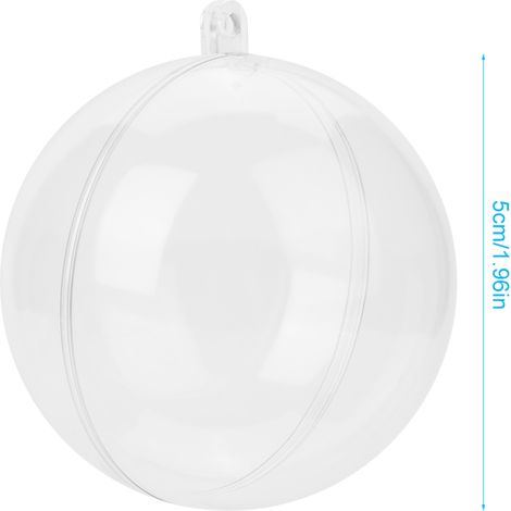 20 Stück durchsichtige, befüllbare Christbaumkugeln zum Selbermachen, Kunststoffkugeln, Weihnachtsbaumkugeln (5 cm) (1/5)