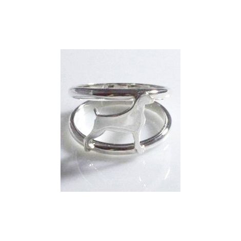 Weimaraner Doppelring in Sterlingsilber