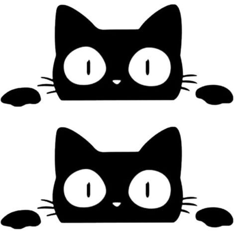 2pcs Chat Autocollants De Voiture Chat Autocollants Chat Autocollants De Voiture Autocollants Extérieurs Humoristiques Pour Voiture, Autocollants Humoristiques Pour Voiture (1/5)