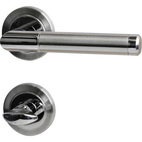 Südmetall WC-Türgriff-Garnitur Rosette Ruben Edelstahl satiniert chrom Ø 55 mm