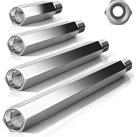Rallonge De Carotteuse 400mm Pour Couronne De Forage, 1¼" UNC Prolongateur Tige d'allonge en Aluminium, Prolonger le Perçage de 350mm - Rallonge Carottier avec Passaged'eau (1/5)