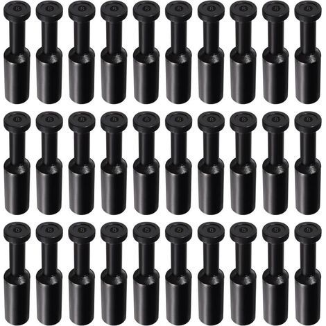 Lot de 30 bouchons de raccordement pneumatiques, diamètre extérieur de 8 mm, type bouchon pneumatique, pour raccords de tubes de 8 mm, noir. (1/4)
