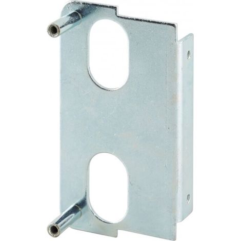Plaque de fixation pour serrure verticale à souder – Acier zingué – Compatible cylindres 23mm et 30mm – Installation sur portail (1/5)