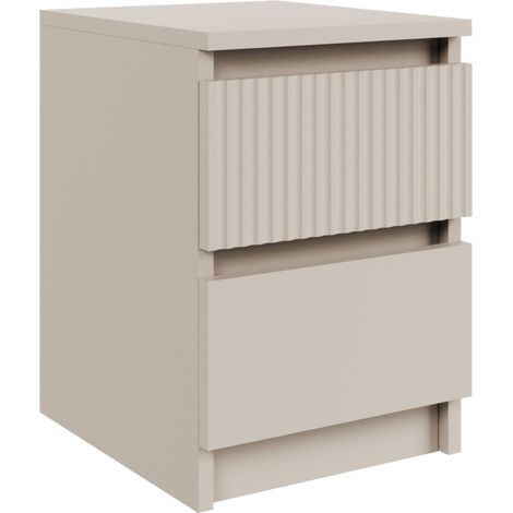 Selsey Sandia – Comodino con due cassetti e frontale scanalato, 30 cm, grigio cashmere
