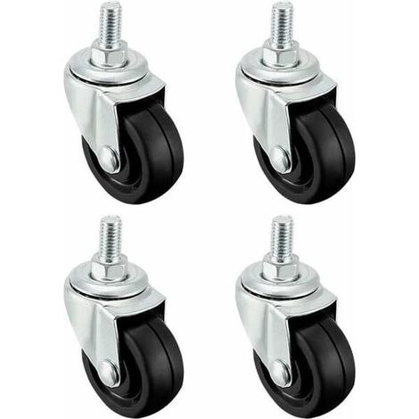 Ecleanfy - Roues en caoutchouc de 40 mm avec tige filetée M8 (lot de 4) (1/4)