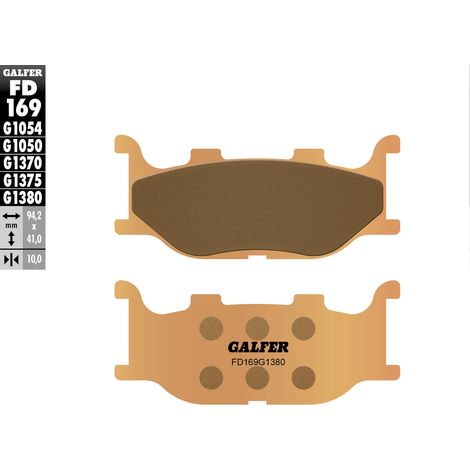 Plaquettes de frein Galfer KH199 en métal fritté (or) pour scooter