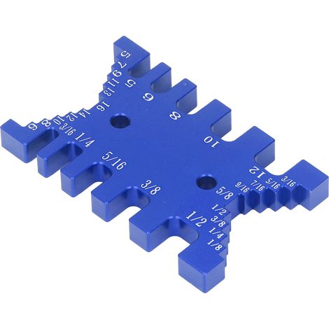 Gabarit à queue d'aronde pour tenon, calibre en aluminium, échelle métrique et impériale, outil de mesure pour le travail du bois, bleu (1/5)