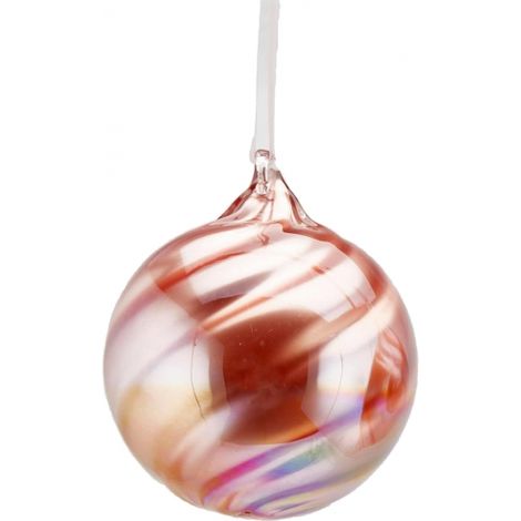 Palla di Natale in vetro Spiral pink diam.12 cm addobbo albero natale