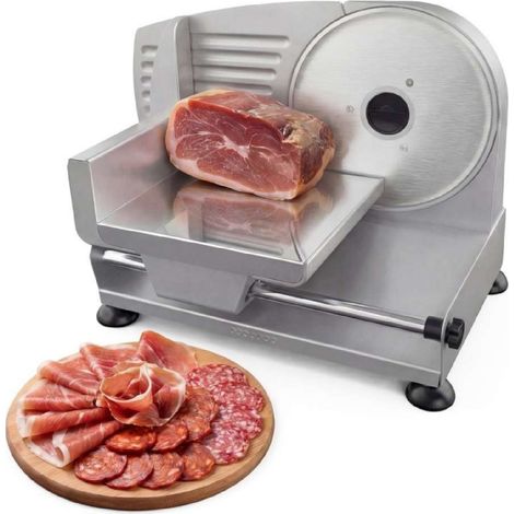 Cecotec Cortafiambres de Acero Rock'nCut Shuriken ProBlades Easy Clean 200. 200W, 2 Cuchillas Solingen y Serrada, Disco 190mm