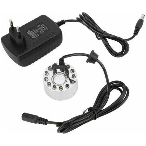 Ventilatore e nebulizzatore da esterno con 12 LED, generatore di nebbia ultrasonica, fontana nebulizzatrice, 24 V CC (1/5)