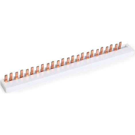 Peigne d'alimentation DPN 12 voies - 1 Pôle et Neutre - Cuivre et PVC - Distribution 63A 415V - Pour tableaux électriques - Compatible disjoncteurs
