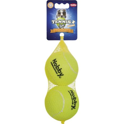 Nobby Tennisball mit Squeaker L 8,5 cm 2er Netz Ball