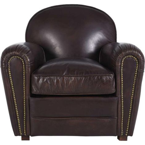 Fauteuil Club cuir 67x80x76cm