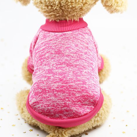 Pull pour chien automne hiver à la mode mignon chaud confortable confortable tricoté en laine pour animaux de compagnie pour un usage quotidien fête en plein air Rose rouge S (1/5)