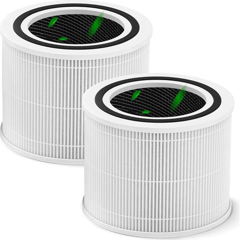 Filtros de repuesto para purificadores de aire Levoit Core 300/300S, filtro Core Mini de 2 piezas Filtro de repuesto 3 en 1: filtro HEPA H13, filtro de carbón activado de alta eficiencia y prefiltro d