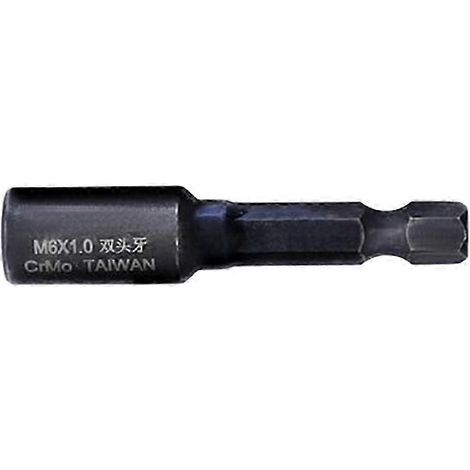 Adaptateur de mandrin de perçage à double tête, filetage interne et externe, queue hexagonale 1/4" A-M6-B- M6 x 1.0 (1/5)