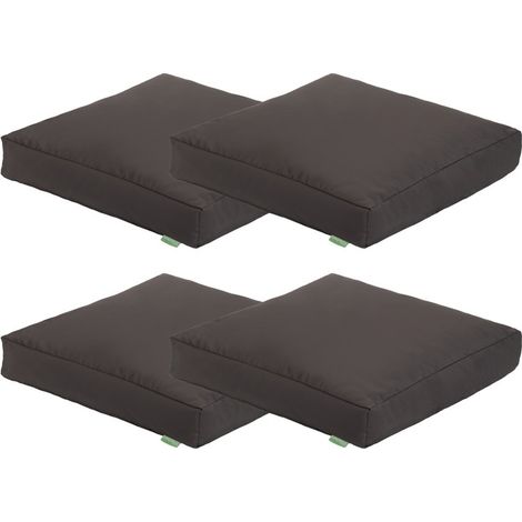 Gardenista - Cuscino per esterni, cuscini da pavimento resistenti all'acqua per giardino, 60x60x10 cm comodo cuscino per sedia da giardino - Grigio scuro 4pz (1/4)