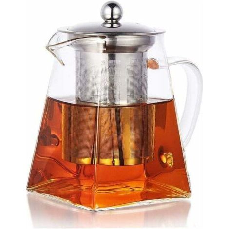 QORVA-Théière Théière en verre 350 ml Passoire inox amovible (500 ml)-Fei Yu