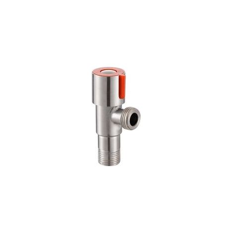 Dreieckiges Absperrventil aus Edelstahl 304 für Warm- und Kaltwasser, Kupferkern, für Bad, Küche, WC und Waschbecken, 1/2"-Ersatzwerkzeug, 1 Stück (rot) - Crezuo