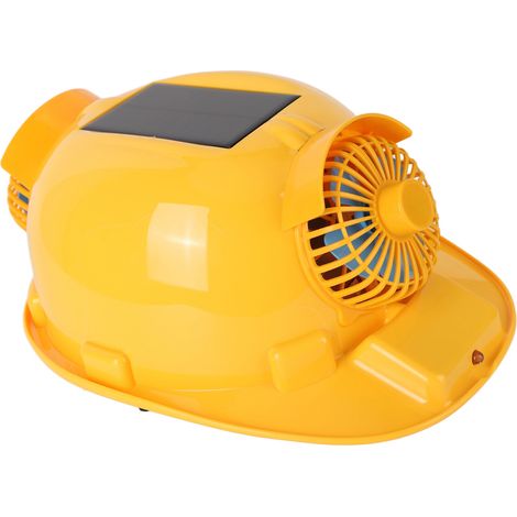 Casque de chantier avec ventilateur solaire et lumière rechargeable, respirant, pour travaux BTP et bricolage, lot de 2 (1/5)