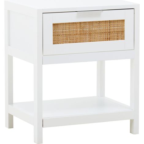 Interiors by Premier Rustic White Wood Side Table, Functional Bed Side Table, Ample Storage Space Of Small Lounge Side Table (1/5)