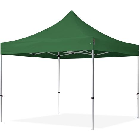 TOOLPORT 3x3m PES 800 Pop Up Gazebo PROFESSIONAL Aluminium 40 mm, dark green (1/5)