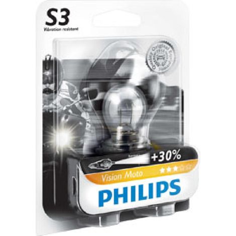 1x S3 Original equipment Vision 12V 15W 12008BW Moto Éclairages avant moto PHILIPS