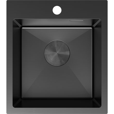 Mexen Solix Edelstahlspüle 1-Becken 400 x 450 mm, schwarz - 6401401000-70 (1/5)