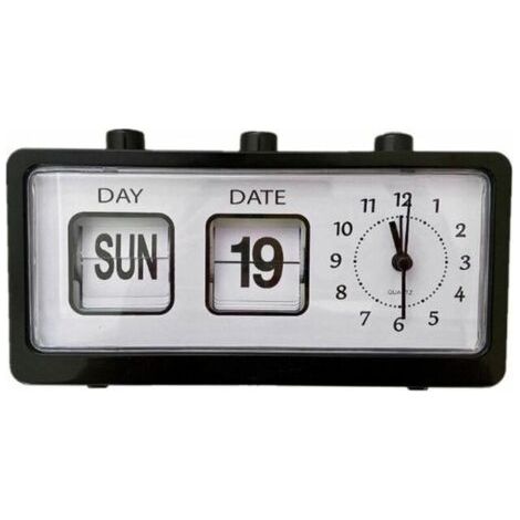 ALLIANDISGeneric Manual Flip Clock Calendrier Rappel Horloge de chevet Horloge numérique pour (1/4)