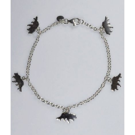 Armbandanhänger Border Collie aus 925er Silber