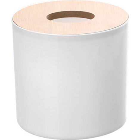 Roll Tissue Box Holder Innovative Modern Concise Large Space Round Tissue Toilet Paper Dispenser for Bathroom Living Room White (1/5)