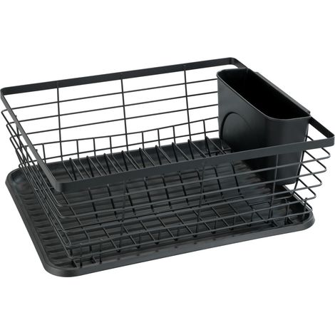 Égouttoir moderno negro Wenko con bandeja extraíble