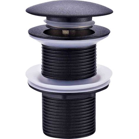 Rousseau Bonde de Lavabo Clic-Clac, diam. 63 mm, certifié NF, sans Trop Plein, pour Grande Epaisseur (Plan De Travail), Finition Noire