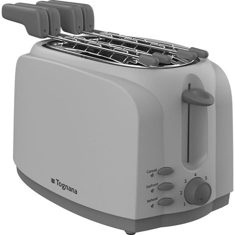 Tostapane Automatico con Pinze Iridea Grigio Perla 700 Watt Tognana