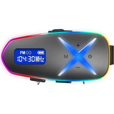 Casque Casque avec Son Surround 3D, Haut-Parleur 40 Mm, Lumières RVB, Radio FM, Bidirectionnel, BT 6.0, IP65 étanche à la Pluie, pour Moto et Vélo (1/5)