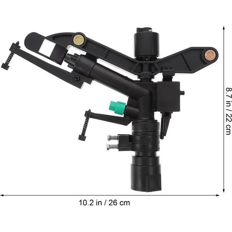 Arroseur de jardin rotatif en plastique noir — Adapté aux pelouses et aux parcs, facile à installer — Conception à bras oscillant pour une irrigation précise. (1/5)